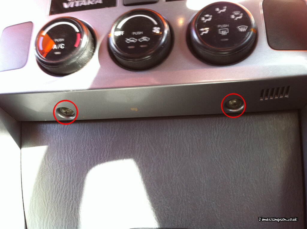 Suzuki Grand Vitara (99-05) Stereo Removal 8 Suzuki Grand Vitara Fascia Screws