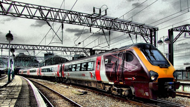 Cross Country Trains WiFi 4 Cross Country Train Leaving Newcastle Train Station